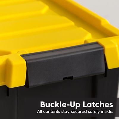 Image showing  5 gal. Black Plastic Latching Storage Bin with Lid, 4 pk.