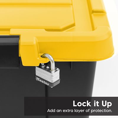 Image showing  5 gal. Black Plastic Latching Storage Bin with Lid, 4 pk.