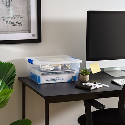 Image showing  12 qt. Clear Plastic Storage Bins with Lids, Latching Totes, 4 pk.