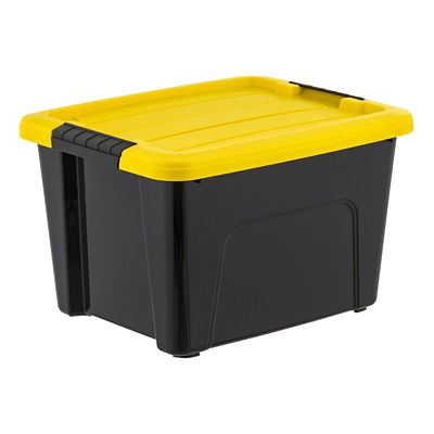 Image showing  5 gal. Black Plastic Storage Bin with Lid, 6 pk.