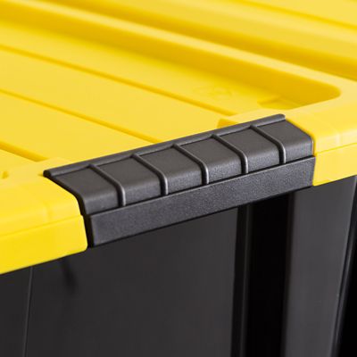 Image showing 5 th IRIS USA 5 gal. Black Plastic Storage Bin with Lid, 6 pk.