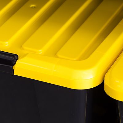 Image showing 6 th IRIS USA 11 Gal. Black Plastic Storage Bin with Lid, 4 pk.