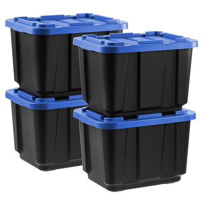 IRIS USA 11 gal. Heavy Duty Plastic Storage Bin, 4 pk.