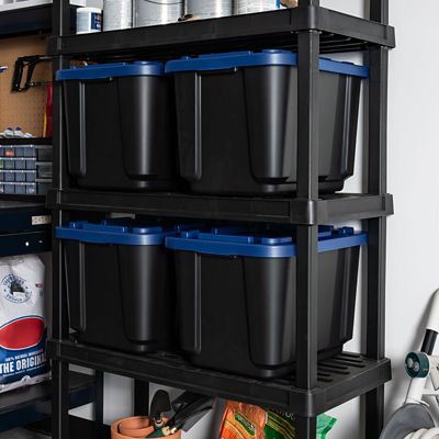 Image showing 4 th IRIS USA 11 gal. Heavy Duty Plastic Storage Bin, 4 pk.