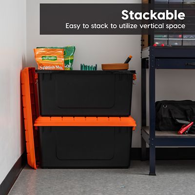 Image showing  20 Gal. Black Plastic Storage Container with Lid, 2 pk.