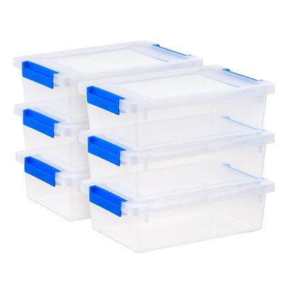 IRIS USA 2 qt. Clear Plastic Storage Bins with Lids, Latching Totes, 6 pk.