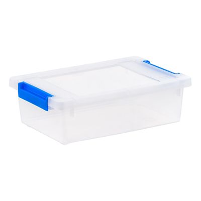 Image showing 1 th IRIS USA 2 qt. Clear Plastic Storage Bins with Lids, Latching Totes, 6 pk.