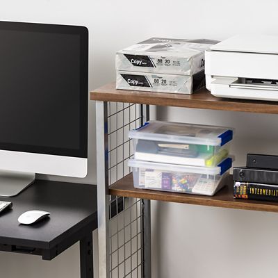 Image showing 6 th IRIS USA 2 qt. Clear Plastic Storage Bins with Lids, Latching Totes, 6 pk.