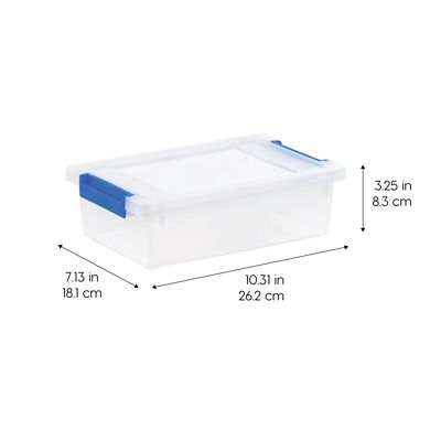 Image showing 7 th IRIS USA 2 qt. Clear Plastic Storage Bins with Lids, Latching Totes, 6 pk.