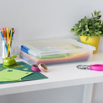 Image showing  6 qt. Clear Plastic Storage Bins with Lids, Latching Totes, 4 pk.