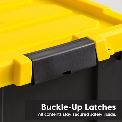 Image showing  19 gal. Black Plastic Latching Storage Bin with Lid, 2 pk.
