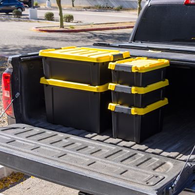 Image showing 5 th IRIS USA 19 gal. Black Plastic Latching Storage Bin with Lid, 2 pk.