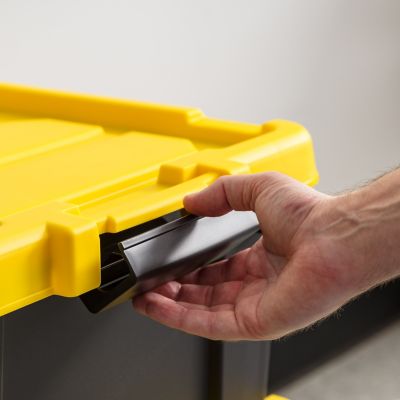 Image showing 8 th IRIS USA 19 gal. Black Plastic Latching Storage Bin with Lid, 2 pk.