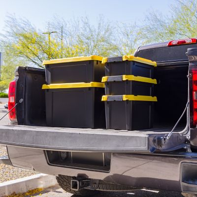 Image showing 7 th IRIS USA 3 gal. Black Plastic Latching Storage Bin with Lid, 5 pk.