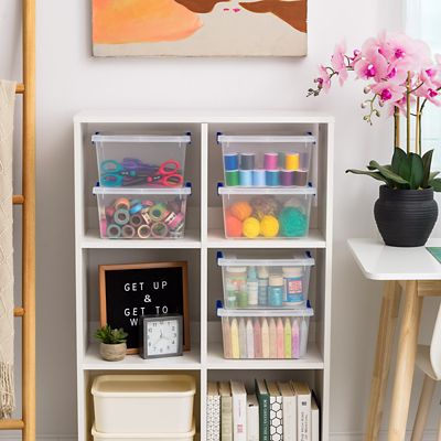 Image showing  4 qt. Clear Plastic Storage Bins with Lids, Latching Totes, 6 pk.