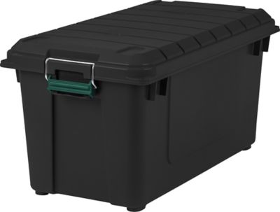 Image showing 1 th Remington 20 gal. Black Plastic Storage Container with Lid, 4 pk.
