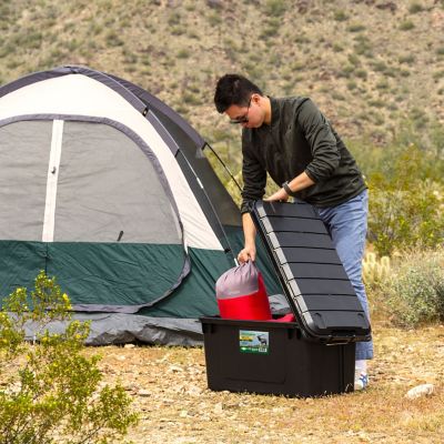 Image showing 3 th Remington 20 gal. Black Plastic Storage Container with Lid, 4 pk.