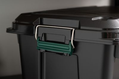 Image showing 7 th Remington 20 gal. Black Plastic Storage Container with Lid, 4 pk.