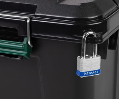 Image showing 8 th Remington 20 gal. Black Plastic Storage Container with Lid, 4 pk.