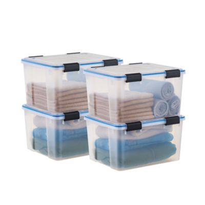 Image showing  44 qt. WeatherPro Plastic Storage Bins with Sealed Lids, 4 pk.