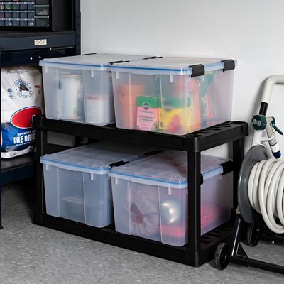 Image showing 5 th IRIS USA 44 qt. WeatherPro Plastic Storage Bins with Sealed Lids, 4 pk.