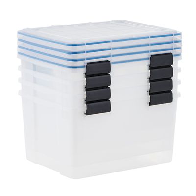 Image showing 6 th IRIS USA 44 qt. WeatherPro Plastic Storage Bins with Sealed Lids, 4 pk.