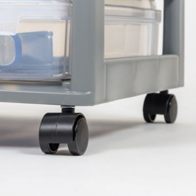 Image showing 5 th IRIS USA 5 Drawers Scrapbook Plastic Rolling Storage Cart, Gray