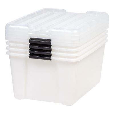 Image showing 5 th IRIS USA 45 qt. Plastic Storage Bin, 4 pk.