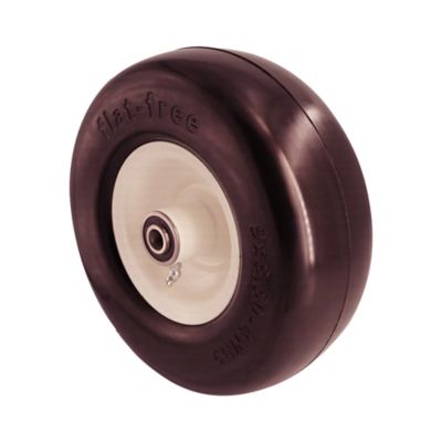 Image showing 5 th Ogracwheel 9x3.5-4 Flat-Free Zero-Turn Lawn Mower Smooth Tread Tire Assembly with Universal Kit