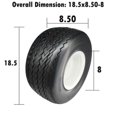Image showing 1 th Ogracwheel 18x850-8 Tire & Wheel with 3/4 in. Bearings and 3 in. Center Hub for Lawn Mower Golf Cart