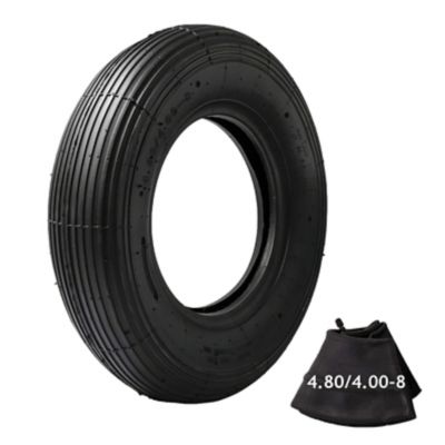Ogracwheel 16 in. Replacement Wheel Barrow Tire and Tube, Ribbed Tread