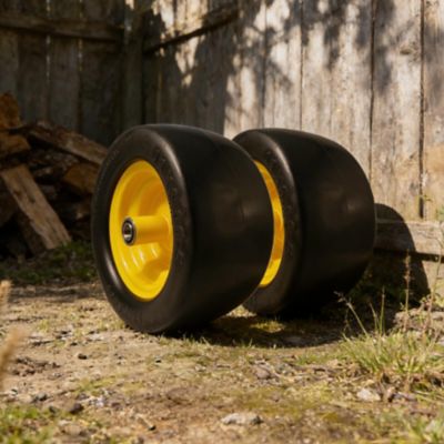 Ogracwheel 11 x 6-5 Flat Free Zero-Turn Lawn Mower Smooth Tread Tire Assembly with Universal Kit, 3/4 in. Bushings