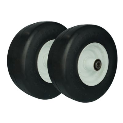 Ogracwheel SET OF 2 - 13X5.00-6 Semi-Pneumatic Smooth Flat-Free Wheel Assembly