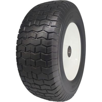 Image showing  16x6.50-8 Lawn and Garden Tire Assembly, White Solid Wheel with 1 in. Bushing, 3-6 in. Center Hub