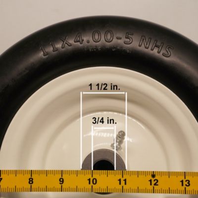 Image showing  11x4-5 Flat Free Zero-Turn Lawn Mower Smooth Tread Tire Assembly with Universal Kit