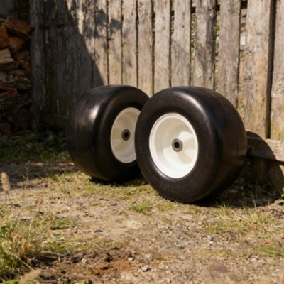 Ogracwheel 13 x 6.50-6 Flat Free Zero-Turn Lawn Mower Smooth Tread Tire Assembly with Universal Kit, 3/4 in. Bushings