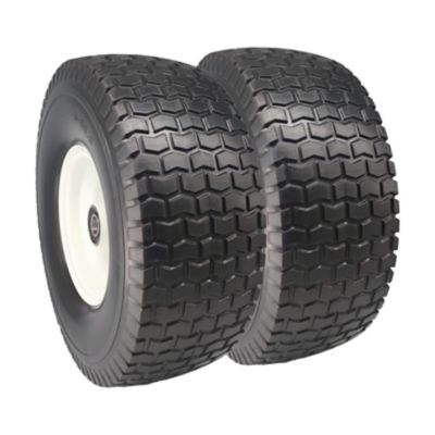 Ogracwheel Set of Two 15x6.00-6 Flat Free Tire with 3/4 in. Bearings, 3-6 in. in. Center Hub