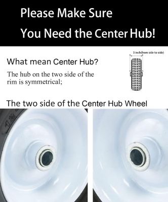 Image showing  Set of Two 15x6.00-6 Flat Free Tire with 3/4 in. Bearings, 3-6 in. in. Center Hub