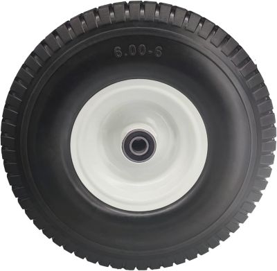 Image showing 5 th Ogracwheel Set of Two 15x6.00-6 Flat Free Tire with 3/4 in. Bearings, 3-6 in. in. Center Hub