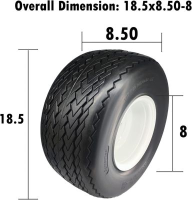 Image showing  18x8.5-8 Lawn and Garden Tire Assembly on 3/4 in. Bore