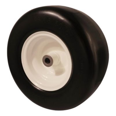 Image showing 6 th Ogracwheel 13x5.00-6 Flat Free Zero-Turn Lawn Mower Smooth Tread Tire Assembly with Universal Kit, 3/4 in. Bushings