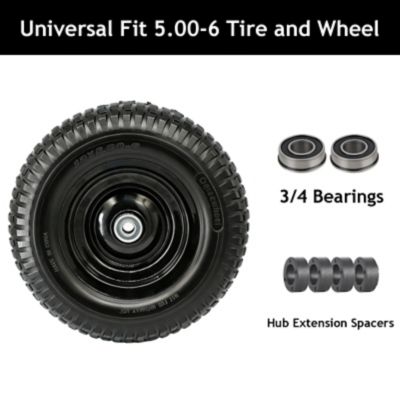 Image showing  12 x 5.00-6in. Flat Free Tire & Wheel for Dolly
