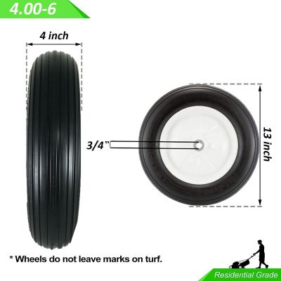 Image showing  13 in. Replacement Wheel No Flat Tire for Handtrucks/Carts with Universal Hub, 3/4 & 5/8 in. Bore Size