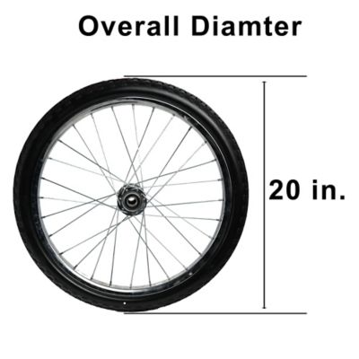 Image showing  Flat Free 20 in. Tire with 5/8 Bearings on Steel Spoke Rim, 3/4 & 5/8 Berings, 3.18 in. Center Hub