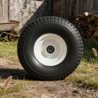 Ogracwheel 13 x 5-6in. Flat Free Wheels with Turf Tread, 3/4 & 5/8 in. Bore Size