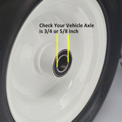 Image showing  13 x 5-6in. Flat Free Wheels with Turf Tread, 3/4 & 5/8 in. Bore Size