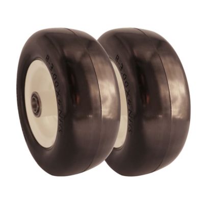 Ogracwheel 8 in. 8x3.00-4 Smooth Flat-Free Replacement Wheels for Zero Turn Lawn Mower Walk-Behind, 5/8 in. Bore Size