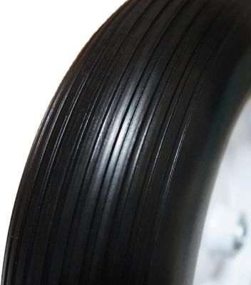 Image showing  14.5 in. Universal Fit Flat Free Wheelbarrow Tire on Wheel Replacement for 3.50/2.80-8, 4.00-6, 4.80/4.00-8
