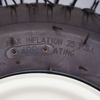 Image showing  16 x 7.50-8in. with 3/4 in. Bearing Lawn and Garden Tire Assembly, White Solid Wheel, Set of 2