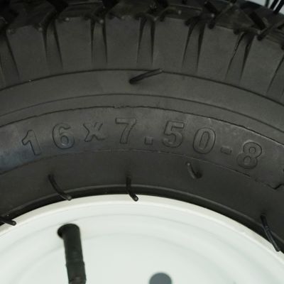 Image showing  16 x 7.50-8in. with 3/4 in. Bearing Lawn and Garden Tire Assembly, White Solid Wheel, Set of 2